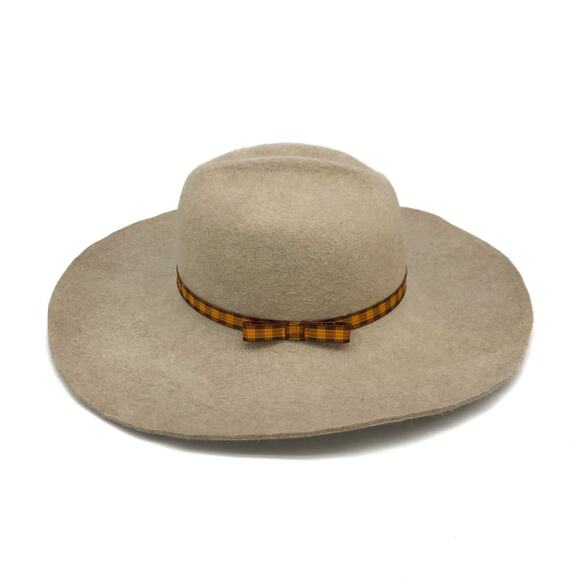 EL SORRELL Men’s Custom Felted Wool Fashion Hat Cream Orange Plaid - Picture 2 of 11